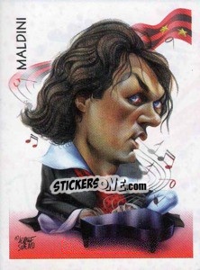Sticker Maldini (caricatura) - Calciatori 1997-1998 n. 400 - Panini