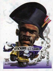 Cromo Lilian Thuram (caricatura) - Calciatori 1997-1998 - Panini