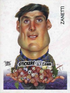 Cromo Javier Zanetti (caricatura) - Calciatori 1997-1998 - Panini
