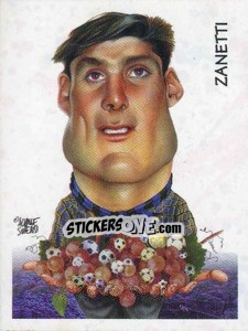 Sticker Javier Zanetti (caricatura) - Calciatori 1997-1998 n. 416 - Panini