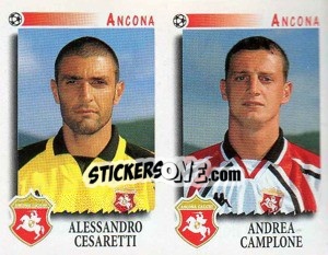 Sticker Casaretti / Camplone  - Calciatori 1997-1998 n. 421 - Panini