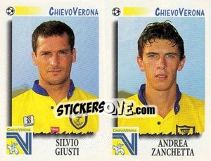 Sticker Giusti / Zanchetta  - Calciatori 1997-1998 - Panini