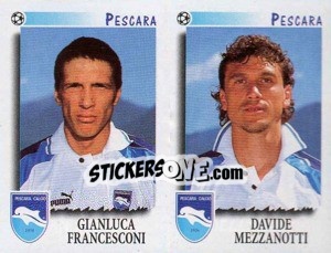 Sticker Francesconi / Mezzanotti  - Calciatori 1997-1998 n. 522 - Panini
