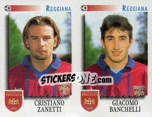 Cromo Cristiano Zanetti /  Giacomo Banchelli - Calciatori 1997-1998 n. 543 - Panini