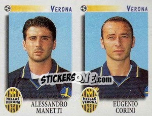 Sticker Manetti / Corini  - Calciatori 1997-1998 n. 596 - Panini