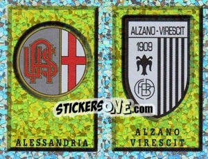 Sticker Scudetto Alessandria/Alzano Virescit (a/b) - Calciatori 1997-1998 n. 600 - Panini