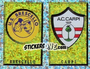 Sticker Scudetto Brescello/Capri (a/b) - Calciatori 1997-1998 n. 603 - Panini