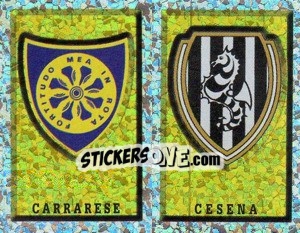Sticker Scudetto Carrarese/Cesena (a/b) - Calciatori 1997-1998 n. 606 - Panini