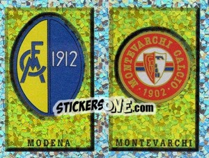 Sticker Scudetto Modena/Montevarchi (a/b) - Calciatori 1997-1998 n. 618 - Panini