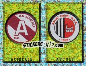 Sticker Scudetto Acireale/Ascoli (a/b) - Calciatori 1997-1998 n. 627 - Panini