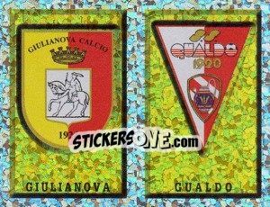 Sticker Scudetto Giulianova/Gualdo (a/b) - Calciatori 1997-1998 n. 639 - Panini
