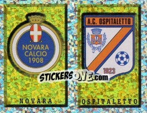 Sticker Scudetto Novara/Ospitaletto (a/b) - Calciatori 1997-1998 n. 657 - Panini