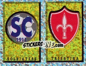 Sticker Scudetto Solbiatese/Triestina (a/b) - Calciatori 1997-1998 - Panini