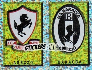Sticker Scudetto Arezzo/Baracca (a/b) - Calciatori 1997-1998 n. 662 - Panini