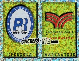Sticker Scudetto Iperzola/Maceratese (a/b) - Calciatori 1997-1998 n. 664 - Panini