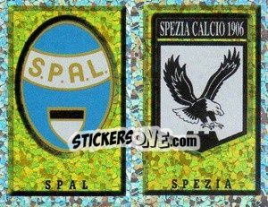 Sticker Scudetto SPAL/Spezia (a/b) - Calciatori 1997-1998 n. 667 - Panini