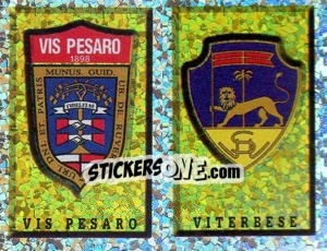 Sticker Scudetto Vis Pesaro/Viterbese (a/b) - Calciatori 1997-1998 - Panini