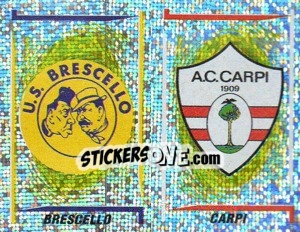 Sticker Brescello/Carpi Scudetto (a/b) - Calciatori 1998-1999 n. 623 - Panini
