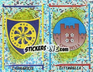 Sticker Carrarese/Cittadella Scudetto (a/b) - Calciatori 1998-1999 n. 626 - Panini