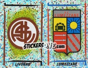 Cromo Livorno/Lumezzane Scudetto (a/b) - Calciatori 1998-1999 - Panini