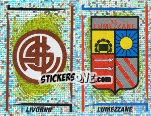 Sticker Livorno/Lumezzane Scudetto (a/b) - Calciatori 1998-1999 n. 632 - Panini