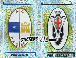 Sticker Pro Sesto/Pro Vercelli Scudetto (a/b) - Calciatori 1998-1999 n. 679 - Panini