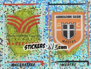 Sticker Maceratese/Mestre Scudetto (a/b) - Calciatori 1998-1999 n. 685 - Panini