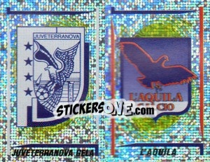 Sticker Juveterranova Gela/L'Aquila Scudetto (a/b) - Calciatori 1998-1999 n. 696 - Panini
