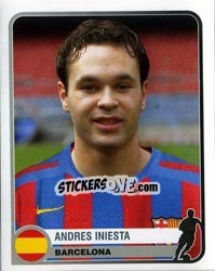 Sticker Andres Iniesta - Champions of Europe 1955-2005 n. 72 - Panini