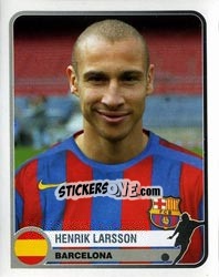 Sticker Henrik Larsson - Champions of Europe 1955-2005 n. 76 - Panini
