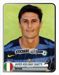 Sticker Javier Adelmar Zanetti - Champions of Europe 1955-2005 n. 150 - Panini