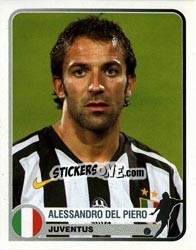 Sticker Alessandro Del Piero - Champions of Europe 1955-2005 n. 175 - Panini