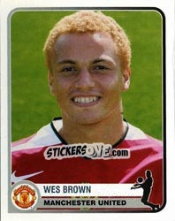 Sticker Wes Brown - Champions of Europe 1955-2005 n. 216 - Panini