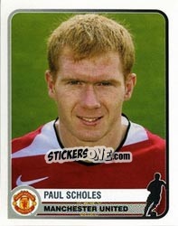 Sticker Paul Scholes - Champions of Europe 1955-2005 n. 222 - Panini