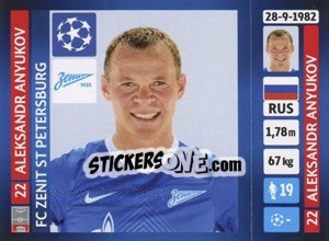 Figurina Aleksandr Anyukov - UEFA Champions League 2013-2014 - Panini