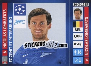 Sticker Nicolas Lombaerts - UEFA Champions League 2013-2014 n. 512 - Panini