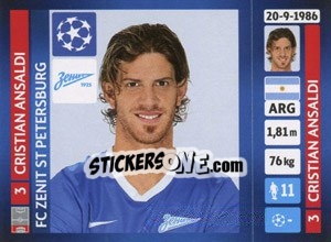 Sticker Cristian Ansaldi - UEFA Champions League 2013-2014 n. 513 - Panini