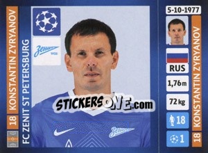 Sticker Konstantin Zyryanov - UEFA Champions League 2013-2014 n. 516 - Panini