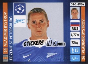 Sticker Vladimir Bystrov - UEFA Champions League 2013-2014 n. 523 - Panini