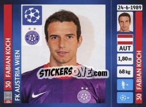 Sticker Fabian Koch - UEFA Champions League 2013-2014 n. 528 - Panini