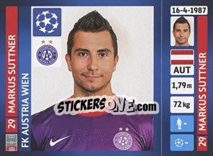Sticker Markus Suttner - UEFA Champions League 2013-2014 - Panini