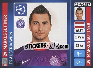Sticker Markus Suttner - UEFA Champions League 2013-2014 n. 531 - Panini