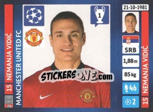Sticker Nemanja Vidic - UEFA Champions League 2013-2014 - Panini
