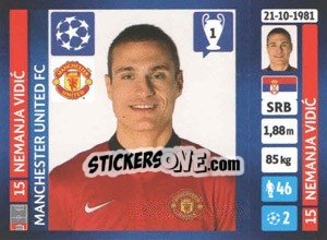 Sticker Nemanja Vidic - UEFA Champions League 2013-2014 n. 11 - Panini