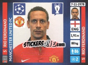 Sticker Rio Ferdinand - UEFA Champions League 2013-2014 n. 12 - Panini