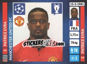 Sticker Patrice Evra - UEFA Champions League 2013-2014 n. 13 - Panini