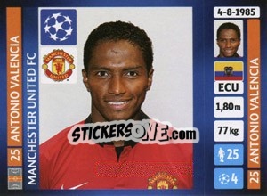 Sticker Antonio Valencia - UEFA Champions League 2013-2014 n. 22 - Panini