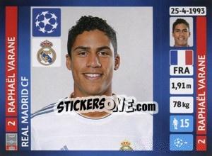 Cromo Raphaël Varane - UEFA Champions League 2013-2014 - Panini