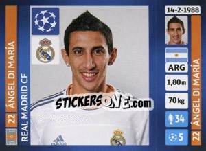 Cromo Ángel Di María - UEFA Champions League 2013-2014 - Panini