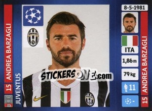 Sticker Andrea Barzagli - UEFA Champions League 2013-2014 - Panini